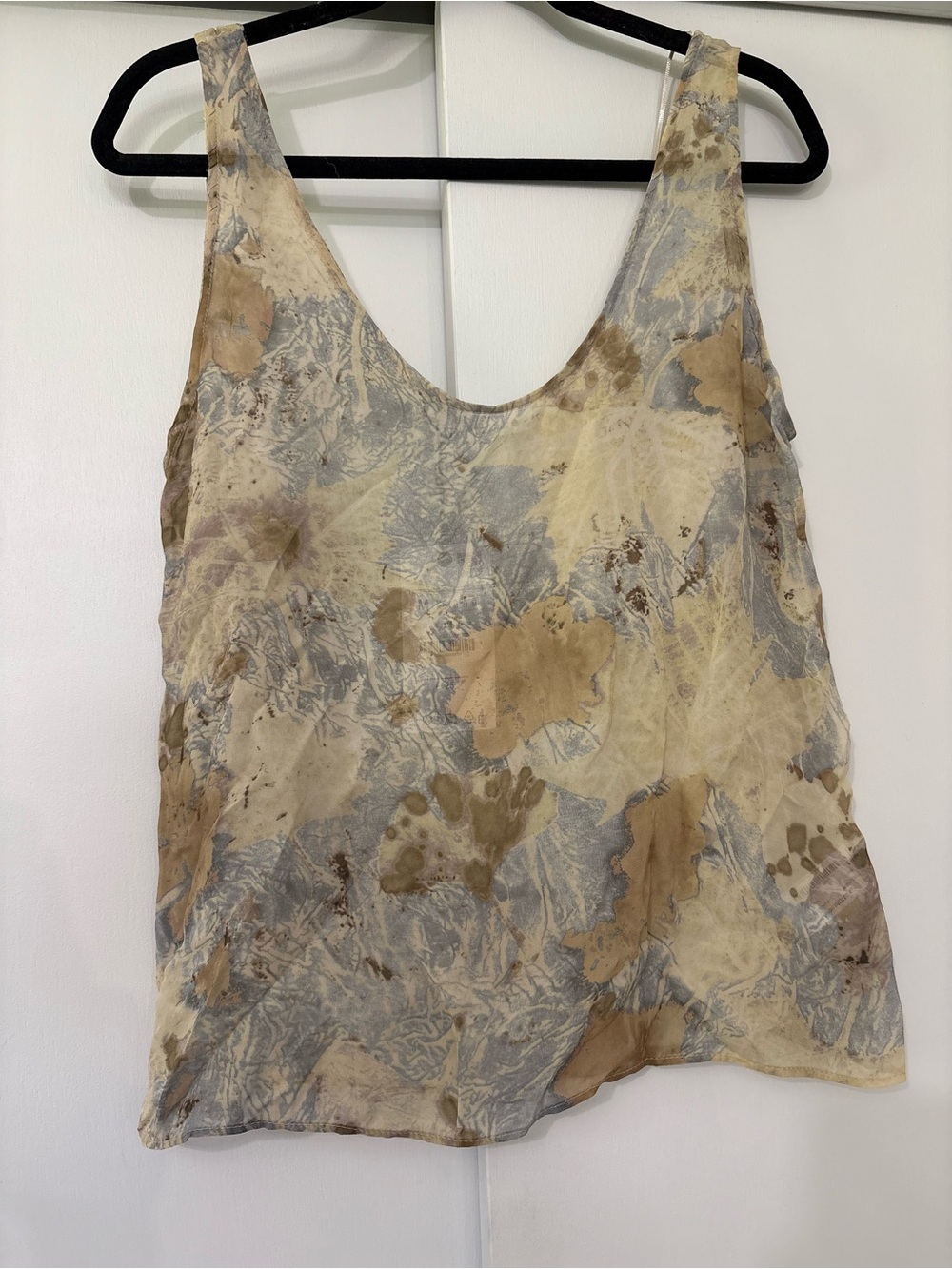 NWT Zara Women's size M Neutral Tie-Dye/Water Color Flowy Tank Top